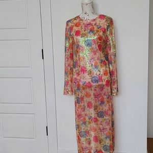 ZARA Floral Sequined Dress